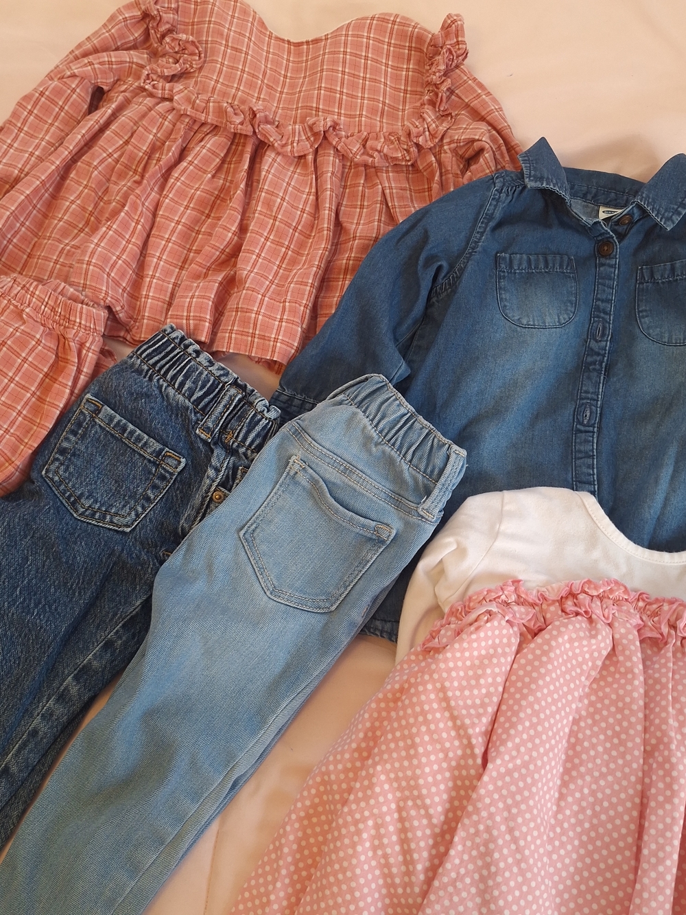 Girls 18m-2T Mixed Denim & Pink Dress Bundle